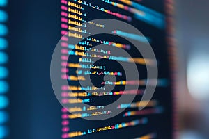 Abstract Colorful Coding Lines Digital Technology Background Software Development Programming Code Lines Screen Display