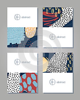 Abstract colorful collage backgrounds set.Abstract colorful collage backgrounds set