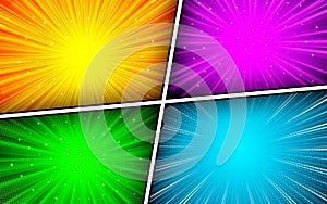 Abstract colorful comic page background vector template