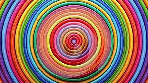 Abstract colorful concentric circles pattern AI-Created Content