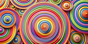 Abstract colorful concentric circles pattern AI-Generated Content