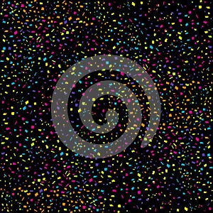 Abstract colorful confetti on black background