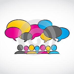 Abstract Colorful Conversation Speech Bubbles