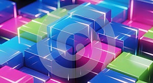 Abstract Colorful Cubes