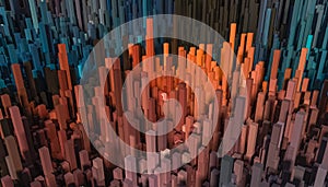 Colorful abstract cuboids landscape wallpaper or backgrounds or backdrop