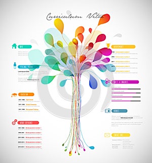 Abstract colorful curriculum vitae