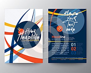 Abstract Colorful Curved Line shape Poster Brochure Flyer design