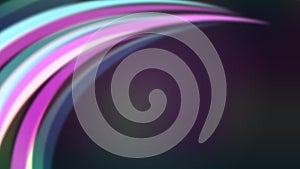 Abstract Colorful Curves or Light Rays in Dark Purple Background