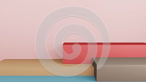 Abstract 3d rendering stage composition, 3d illustration cute background.