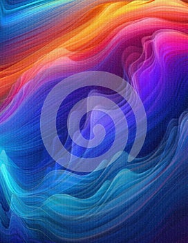 Abstract colorful 3d wave background with ltexture effect on it