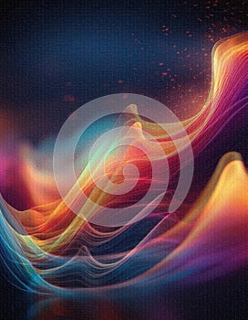 Abstract colorful 3d wave background with ltexture effect on it