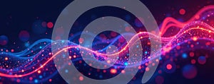 Abstract colorful data streams, vector graphics, algorithm, banner