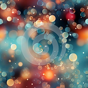 Abstract colorful defocused circular bokeh background. Christmas lights. Festive background