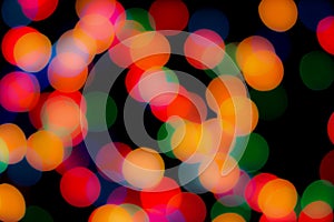 Abstract colorful defocused circular facula. Bokeh blurred color light can use background. new year bokeh defocus