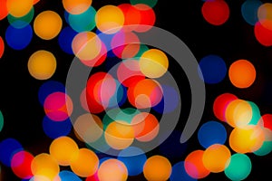 Abstract colorful defocused circular facula. Bokeh blurred color light can use background. new year bokeh defocus