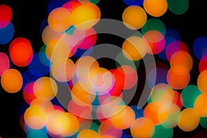 Abstract colorful defocused circular facula. Bokeh blurred color light can use background. new year bokeh defocus