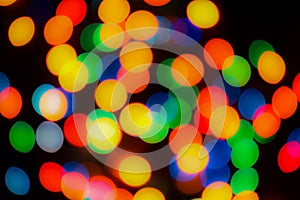 Abstract colorful defocused circular facula. Bokeh blurred color light can use background. new year bokeh defocus