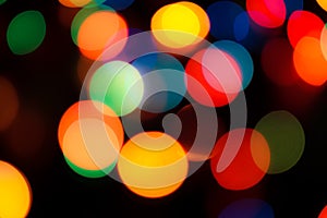 Abstract colorful defocused circular facula. Bokeh blurred color light can use background. new year bokeh defocus