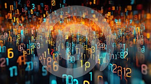 Digital binary code technology background. Generative AI.