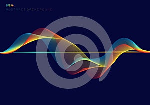 Abstract colorful digital equalizer wave lines on dark blue background technology concept