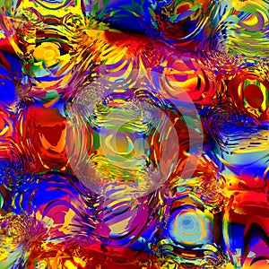 Abstract Colorful Digital Water Effect. Digitally Generated Image. Background for Design Artworks. Semitransparent Overlying.