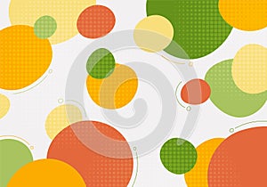 Abstract colorful doodle design decorative pattern with circle halftone. Overlapping design with dots style background