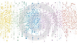 Abstract colorful dot pattern representing data visualization and digital art