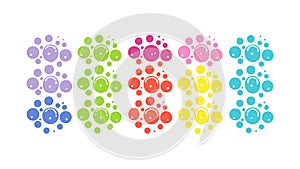 Abstract Colorful Dot Pattern Squares, vector design Generative AI