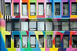 Abstract of Colorful Downtown Building Windows