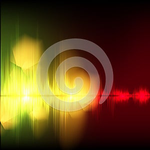 Abstract equalizer background. Yellow-red wave.