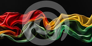 Abstract Flowing Fabric in Red, Yellow, and Green