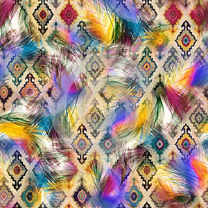 Abstract colorful feather design pattern background
