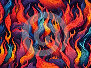 abstract colorful fire background with waves