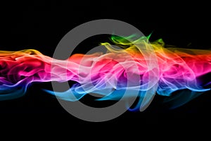 Abstract colorful Fire flames on black background