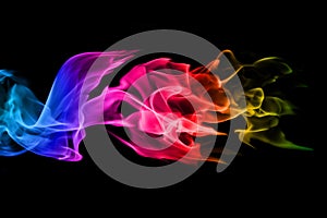 Abstract colorful Fire flames on black background