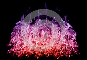 Abstract colorful Fire flames on black background