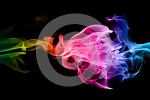 Abstract colorful Fire flames on black background