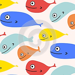 Abstract Colorful Fish Pattern Background.