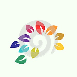 Abstract Colorful floral natural Yoga Logo.