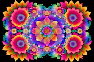 An abstract colorful flower background. Abstract Floral Symphony. Generative AI