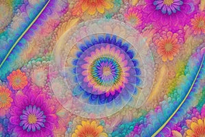 An abstract colorful flower background. Abstract Floral Symphony. Generative AI