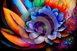 An abstract colorful flower background. Abstract Floral Symphony. Generative AI