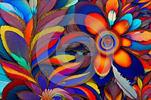 An abstract colorful flower background. Abstract Floral Symphony. Generative AI