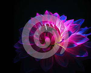 Abstract colorful flower fractal at black background