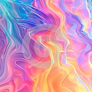 Abstract colorful fluid liquid marble technique in a bright color palette.