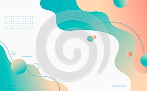 Abstract colorful fluid pattern decorative with halftone style artwork. Overlapping with gradient colors of geometric background