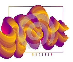 Abstract colorful fluid vector background, dimensional gradient shape element for design, flowing 3D wave, color dynamic motion