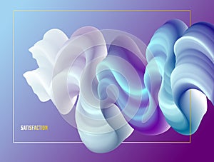 Abstract colorful fluid vector background, dimensional gradient shape element for design, flowing 3D wave, color dynamic motion