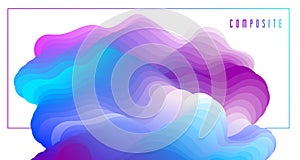 Abstract colorful fluid vector background, dimensional gradient shape element for design, flowing 3D wave, color dynamic motion