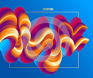 Abstract colorful fluid vector background, dimensional gradient shape element for design, flowing 3D wave, color dynamic motion